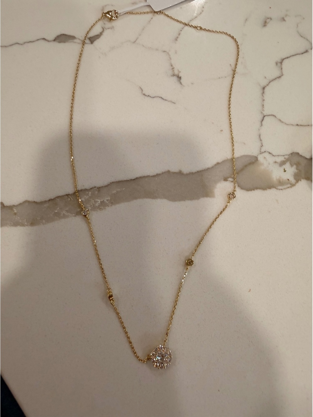 Elegant Moissanite Necklace with 1.06 CT Center Stone in 16" Length